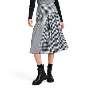 NWT Sandy Liang X Target Black & White Gingham Midi A-Line Skirt